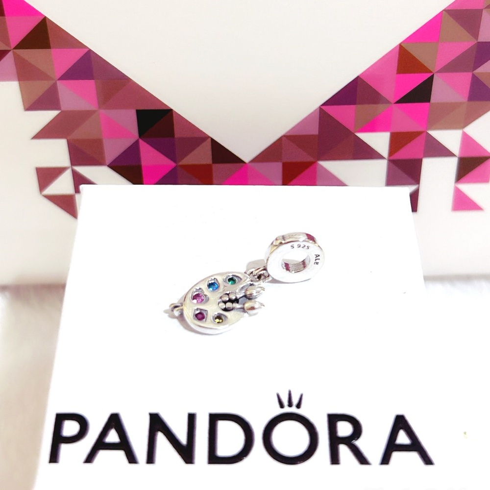 PANDORA Artist's Palette Dangle Charm w/box - Picture 5 of 9